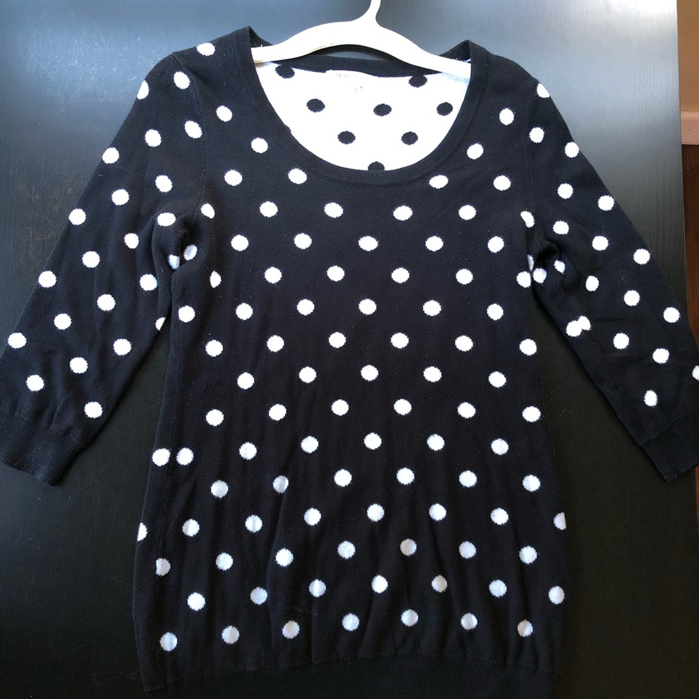 Motherhood Maternity-Black/White Polka Dot Sweater